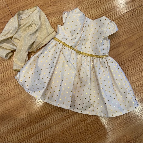 White and gold 3 month Carter’s dress - Picture 2 of 4